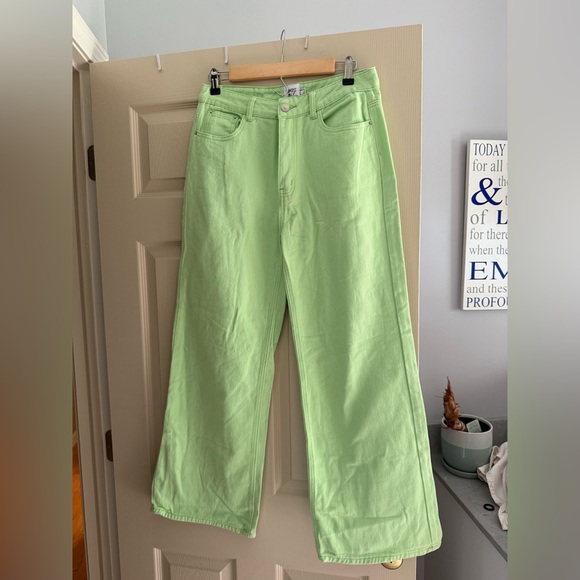 Princess Polly Denim - Princess Polly DENVER DENIM JEANS LIME GREEN